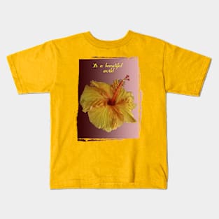 beautiful yellow hibiscus on gradient Kids T-Shirt